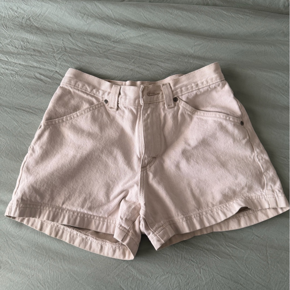 High-Rise Tan Denim Jean Shorts